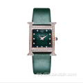 8214 GUOU Temperament Wild Rhinestone Relojes Impermeable Cuarzo Cuadrado Shell Patrón Reloj para mujer